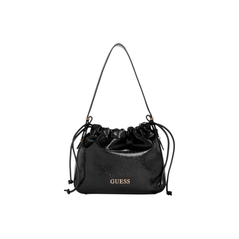 GUESS Artificial Leather Hobo Bag Shoulder Bag Trumpets Women's Black-0