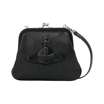 Vivienne Westwood Leather Handheld Shoulder Bag Crossbody Bag Small Size Women's Black