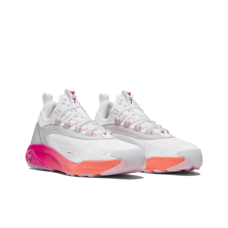 Under Armour Project Slip Resistant And Breathable Low Top Training Shoes Men's White Red-2