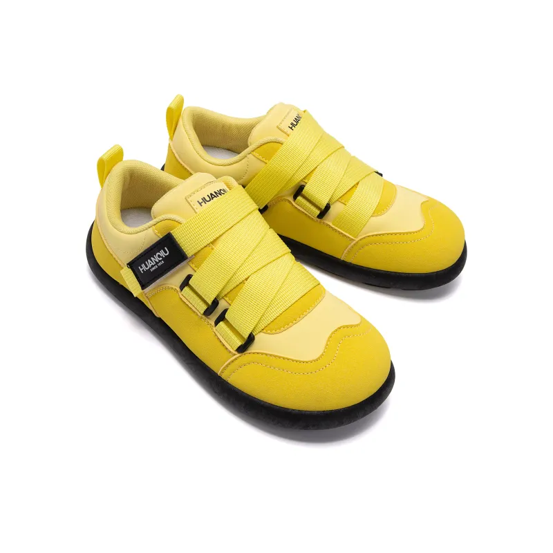 HUANQIU Balanced And Non slip Low Top Skateboard Shoes Women's Yellow-3