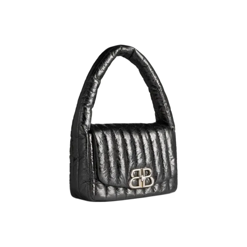 Balenciaga Cow Leather Shoulder Bag Small Size Women's Black-1