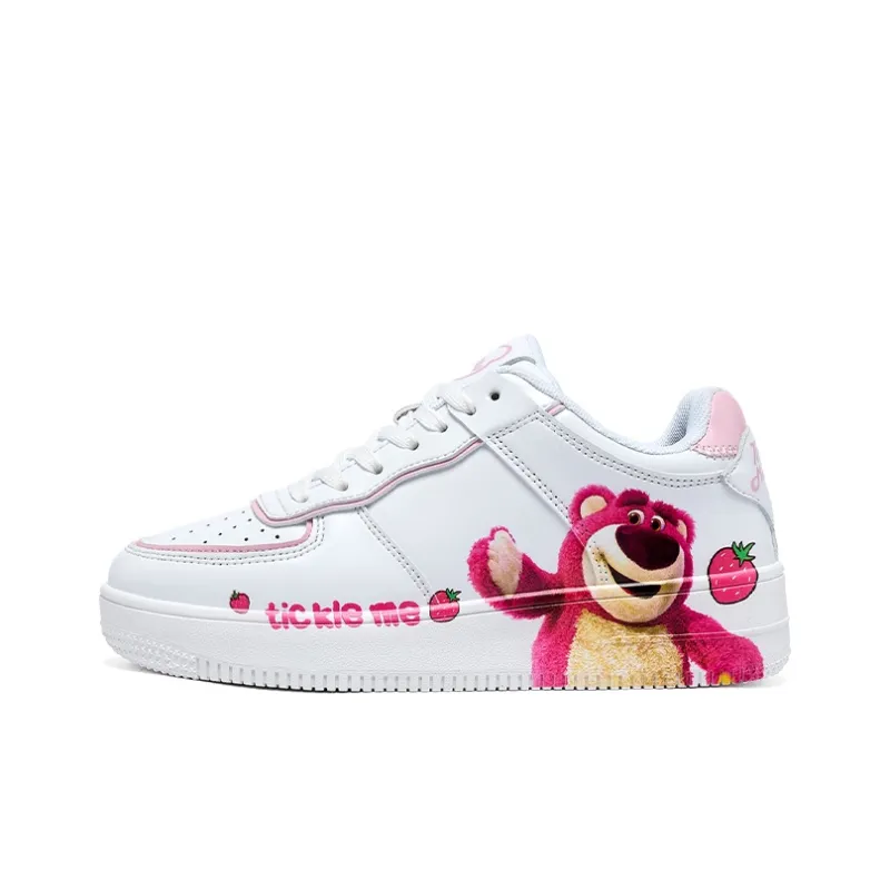 Disney Strawberry Bear Series Abrasion Resistant Breathable Slip Resistant Low Top Skateboard Shoes Women's-0