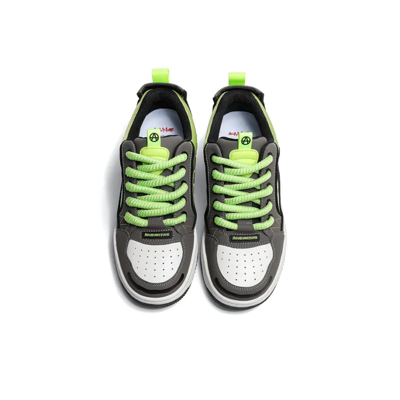 Acupuncture Low Top Skateboard Shoes Unisex Apple Green Box-3