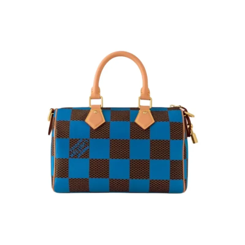 LOUIS VUITTON Speedy 25 Bandoulière Damier Pop Blue-5