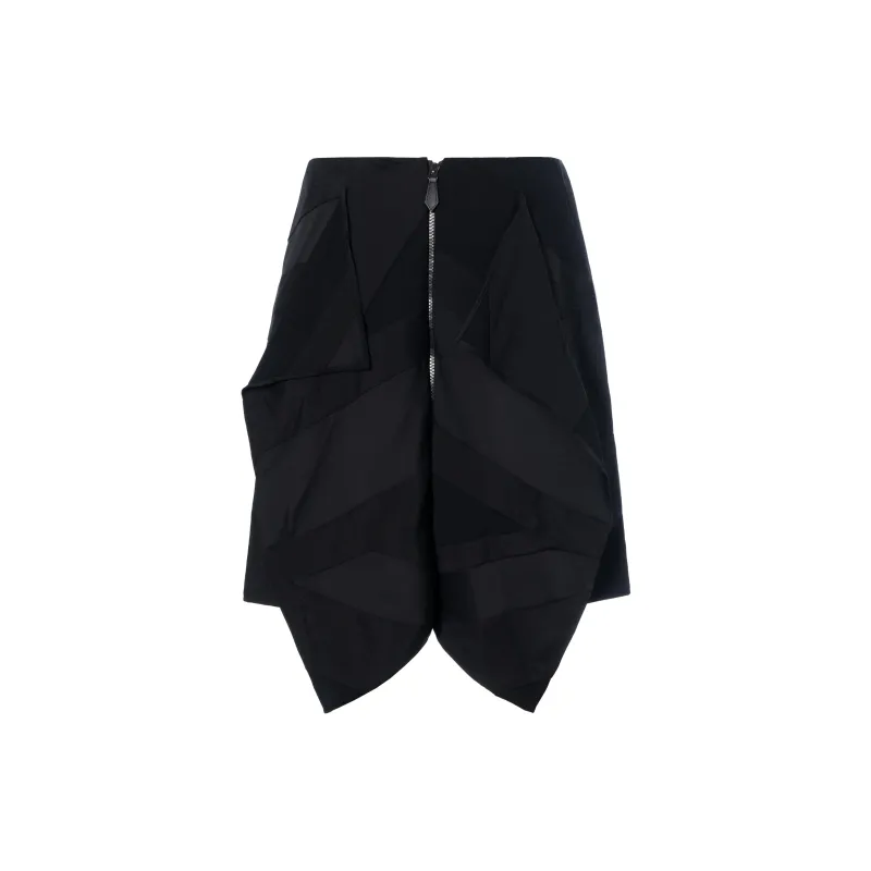 Burberry Flag Intarsia Satin Skirt 'Black'-1