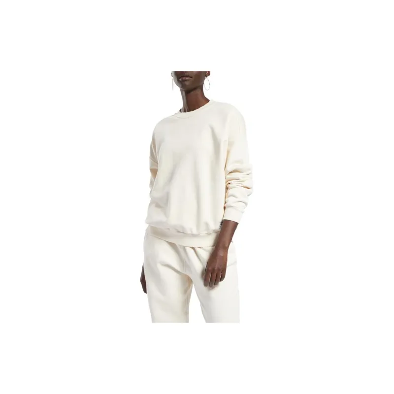 Reebok Solid Color Loose Fit Crew Neck Drop Shoulder Women's White-1