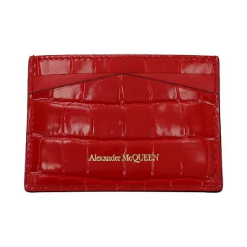 Alexander McQueen Leather Wallet Women's Red
