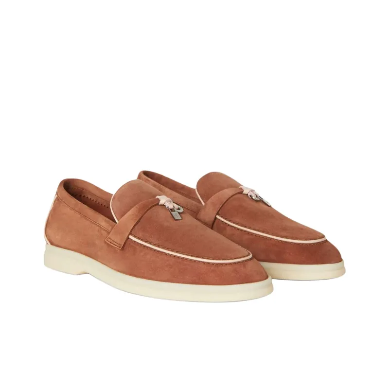 Loro Piana Summer Charms Walk Loafers Women's Brown-2