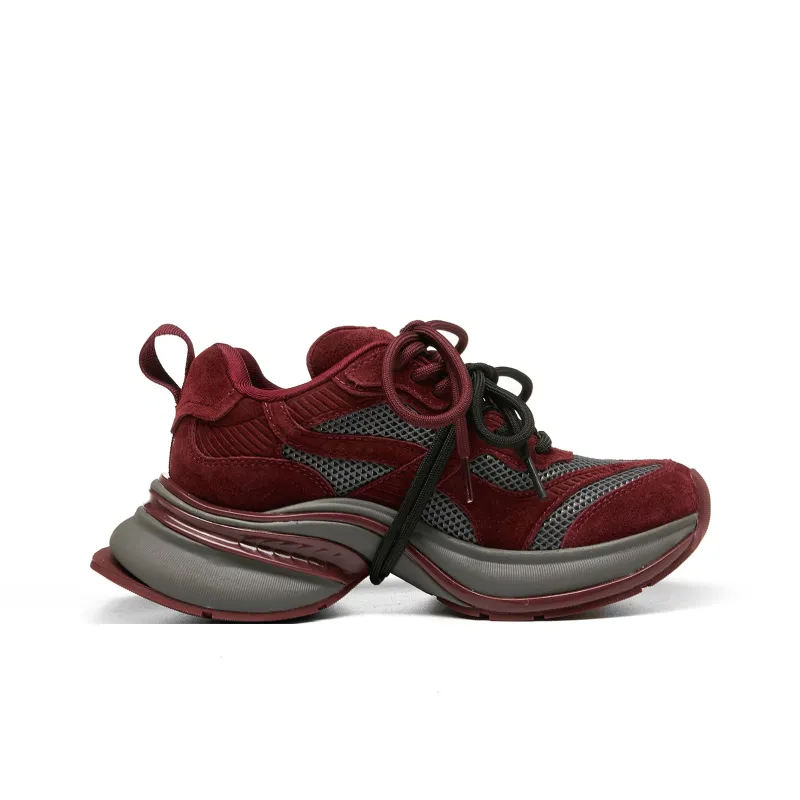 LEECAT STUDIO Anti-Slip Wear-Resistant Breathable Lightweight Height Increasing Low-Top Chunky Sneakers Women's-1
