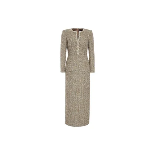 BESIONIA FW24 Long-Sleeved Dresses Women's Gold