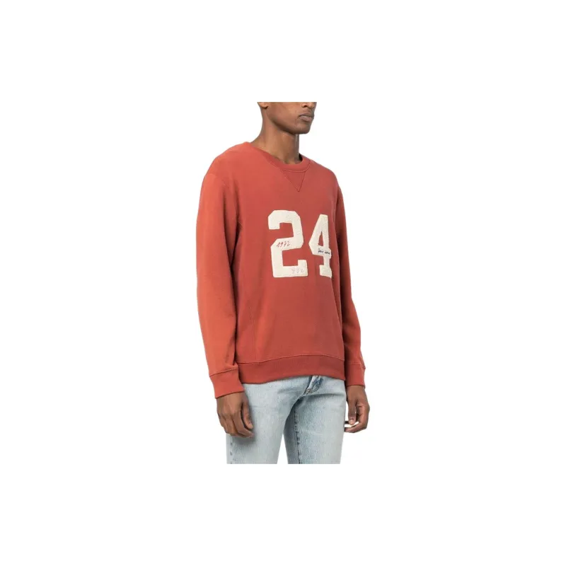 SAINT LAURENT Logo Embroidery Cotton Sweatshirt-4