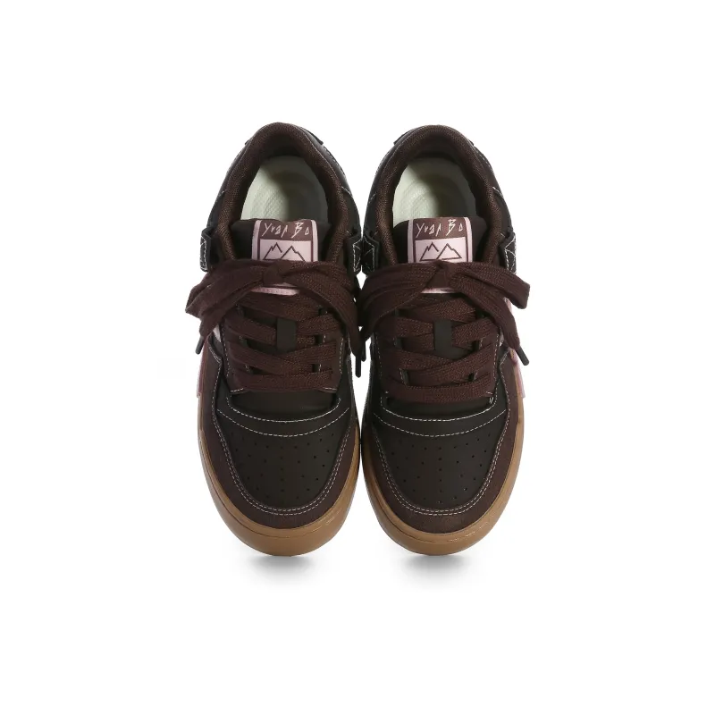 Lovely You Wear resistant And Lightweight Low Top Skateboard Shoes Women's Dark Brown-2