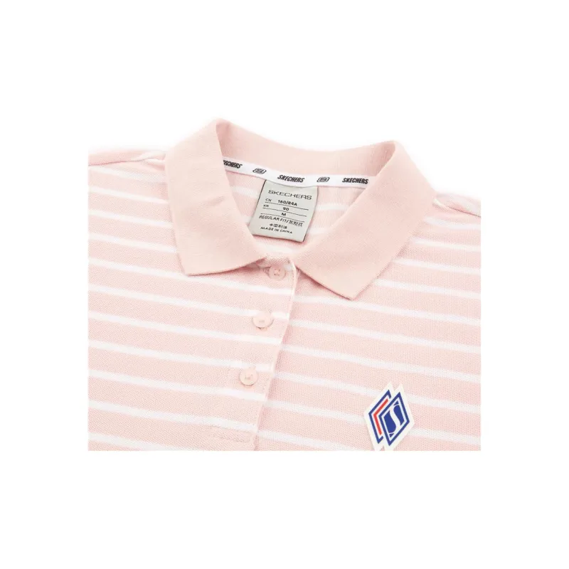 Skechers Diamond Series Short Sleeved Dresses Women's Light Pink White Stripes-2