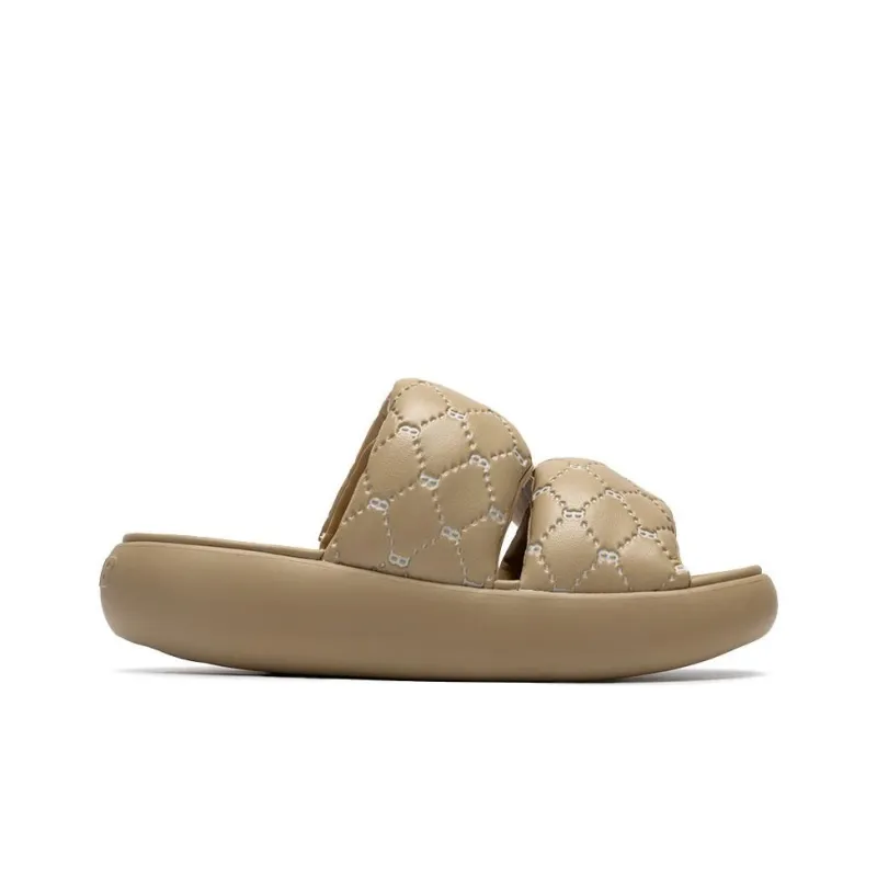 MLB Slipper Crystal Antibacterial Slide Slippers Unisex Light Camel-1