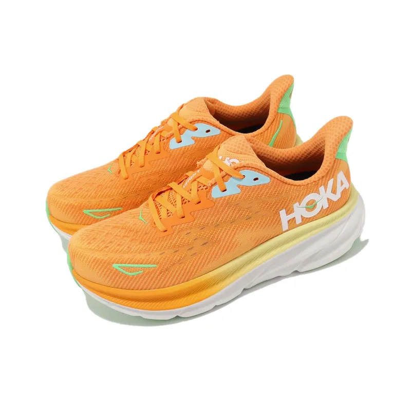 HOKA ONE ONE Clifton 9 Anti Slip Wear Resistant Low Top Casual Running Shoes Men's Yellow-1