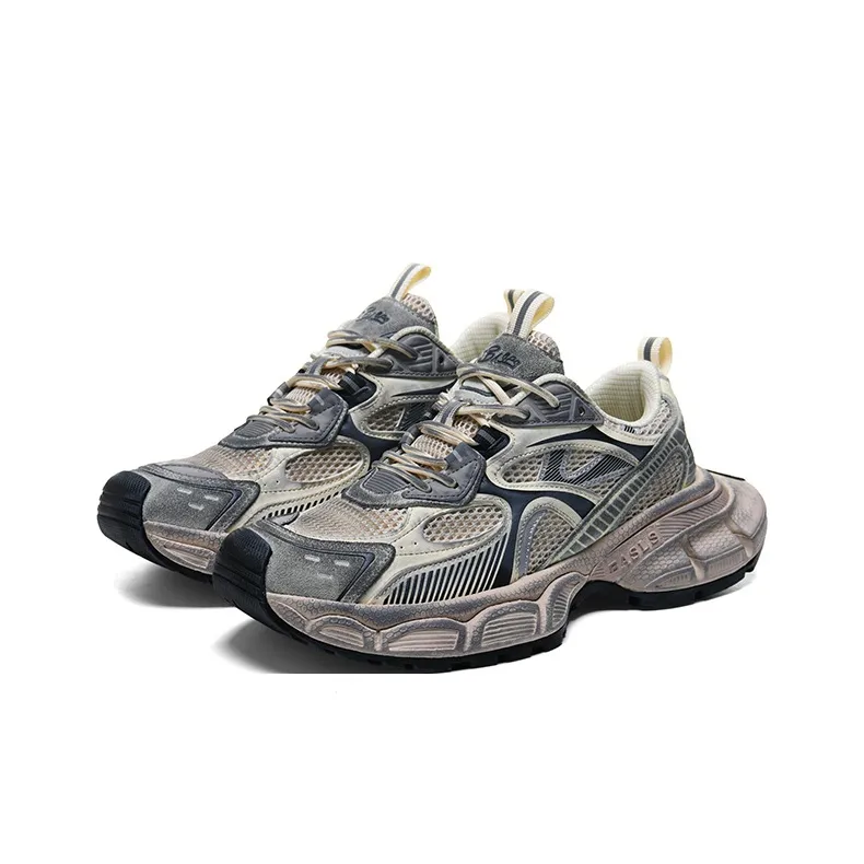 BASLS Paris Style Distressed Shoes Slip Resistant Abrasion Resistant Breathable Low Top Chunky Sneakers Unisex-23