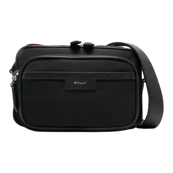 BALLY Fabric With Calfskin Messenger Bag, Shoulder Bag, Crossbody Bag Men's Black