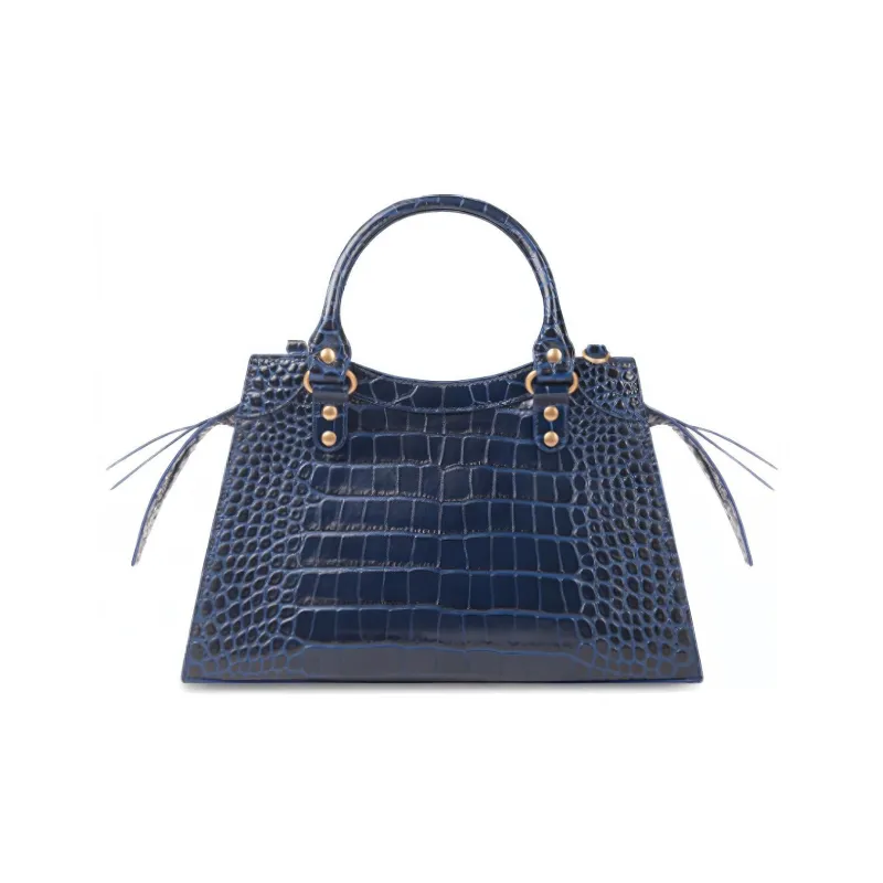 Balenciaga Cow Leather Handbag Small Size Women's Blue-1