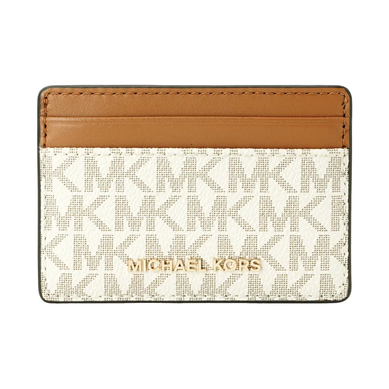 MICHAEL KORS Jet Set Canvas Wallet, Card Holder Women's Vanilla-1