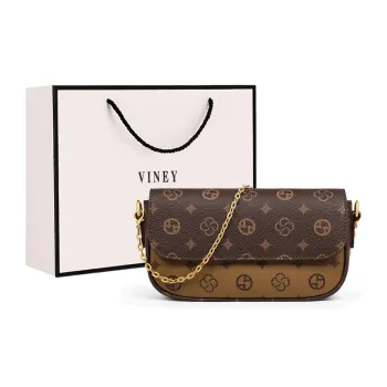 VINEY Synthetic Leather Shoulder Bag Crossbody Bag Small Square Bag Regular Women's Coffee