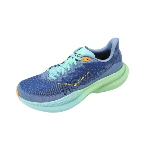 HOKA ONE ONE MACH 6 Running Shoes Men Low-Top Blue/Green