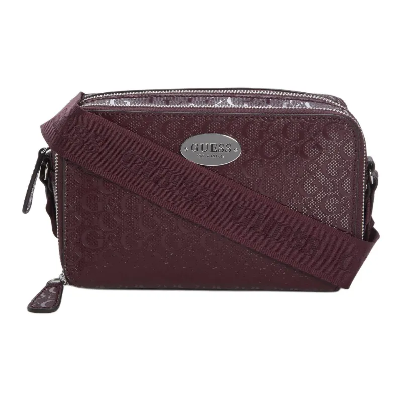 GUESS Artificial Leather Shoulder Bag, Crossbody Bag Mini Women's Burgundy-0