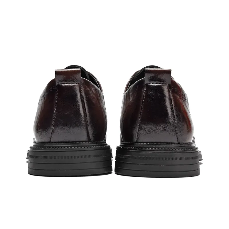 HLA Dress Shoes Men Low Top Black-27