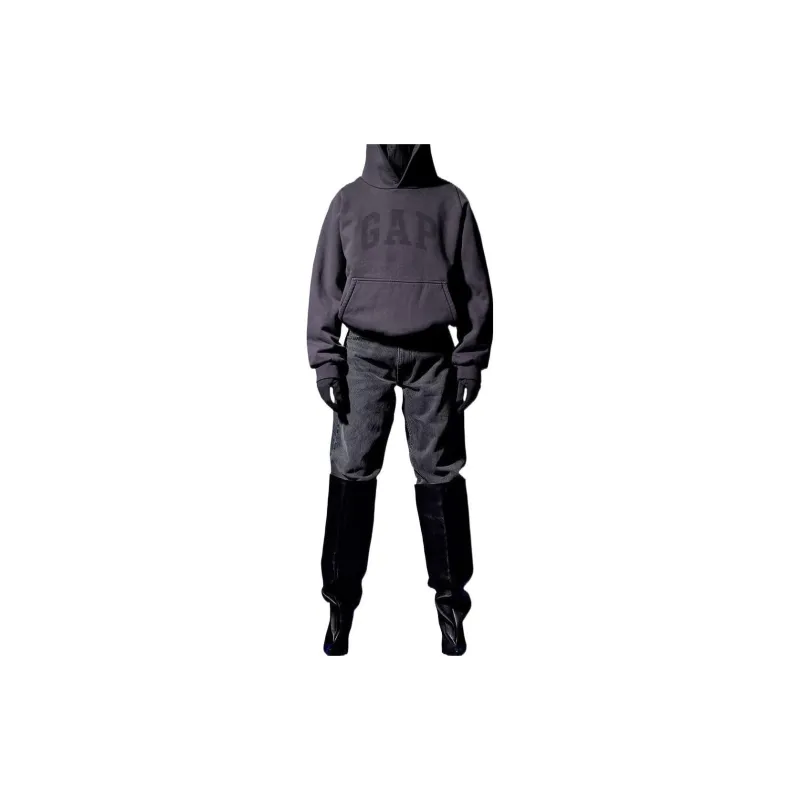 Gap X Balenciaga YEEZY X Gap X Balenciaga Tripartite Collaboration Hoodie Unisex Black Washed-2