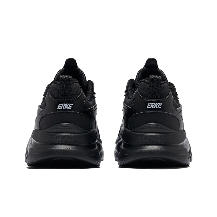 Erke Lightweight Wear Resistant And Slip Resistant Low Top Casual Shoes Men's Jet Black-4