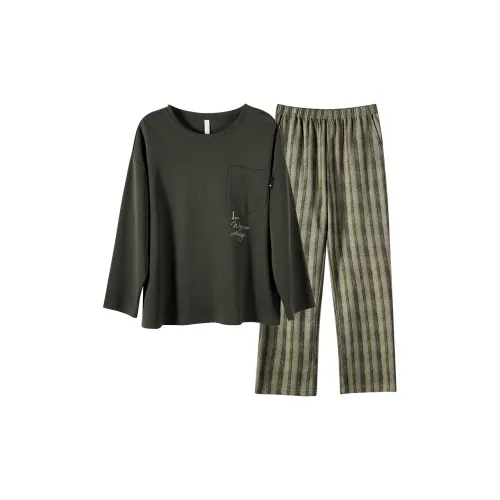 Yi Fen Pajama Set Women's Gray Green