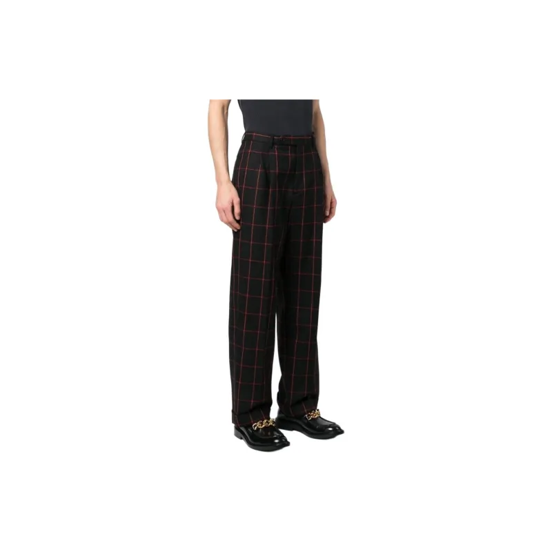 GUCCI Windowpane Printed Tailored Trousers-4