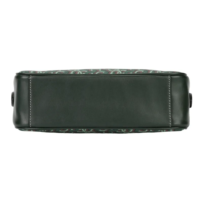 COACH Graham Cow Leather Camera Bag, Shoulder Bag, Crossbody Bag Medium Size Women's Amazon Green & Black-6