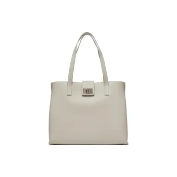 Furla 1927 Collection Textured Calfskin Tote Bag Shopping Bag One Shoulder Handbag Large Size Women's Cotton Candy