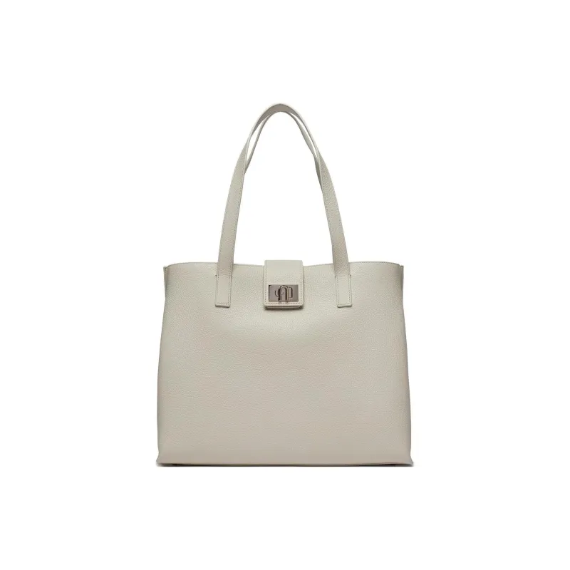 Furla 1927 Collection Textured Calfskin Tote Bag Shopping Bag One Shoulder Handbag Large Size Women's Cotton Candy-0