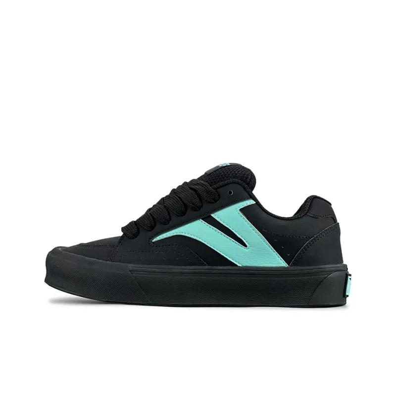 VFDF Puffy Shoes Anti Slip And Wear Resistant Breathable Low Top Skateboard Shoes Unisex Black Green-0