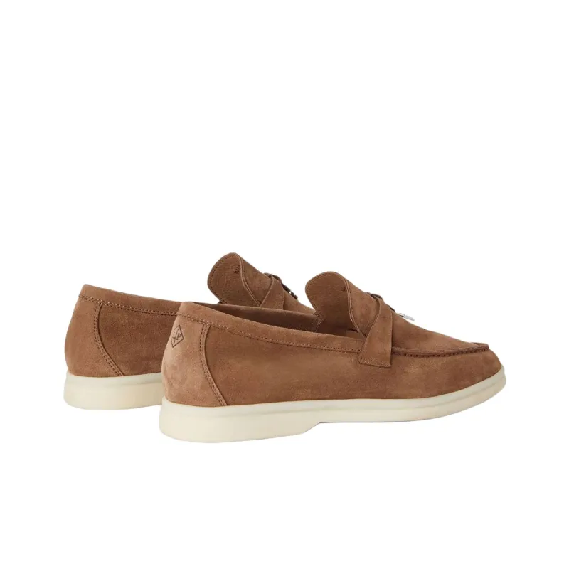 Loro Piana Summer Charms Walk Loafers Women's Light Brown-3