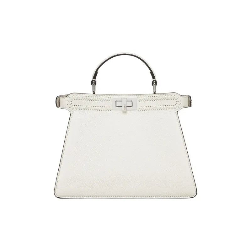 FENDI Peekaboo ISeeU Calfskin Shoulder Bag, Crossbody Bag, Handbag Trumpets Women's White-2