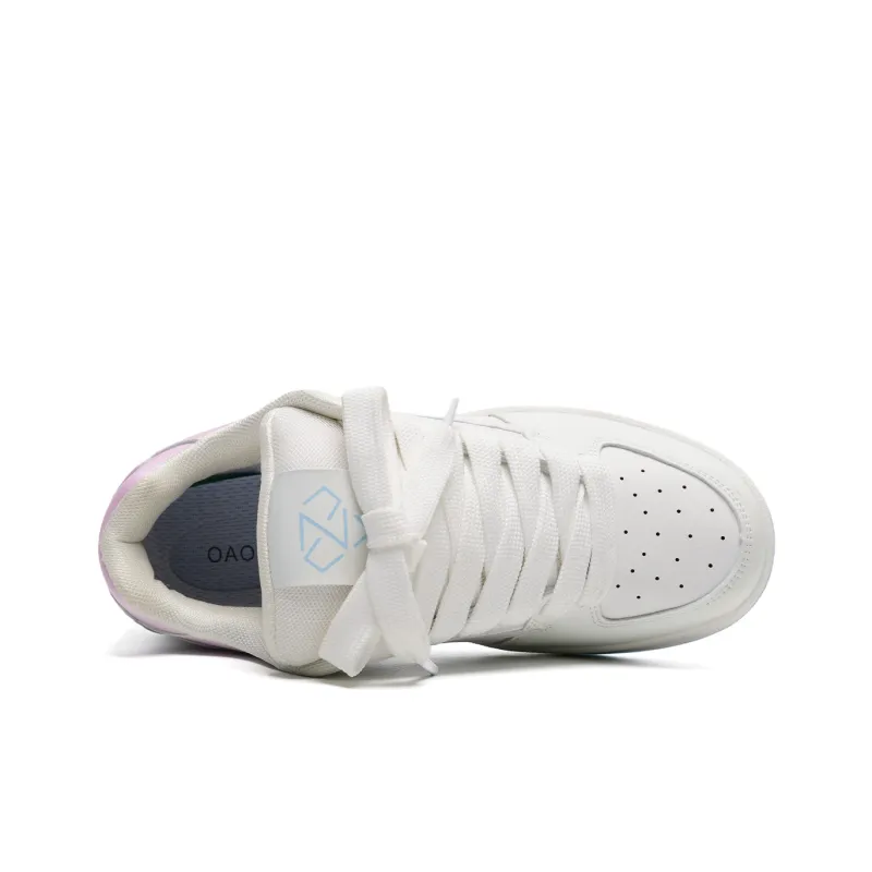 OAOQ Cushioning Height Increasing Abrasion Resistant Lightweight Mat Low Top Casual Shoes Unisex-46