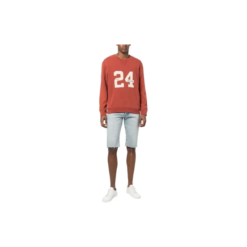 SAINT LAURENT Logo Embroidery Cotton Sweatshirt-2