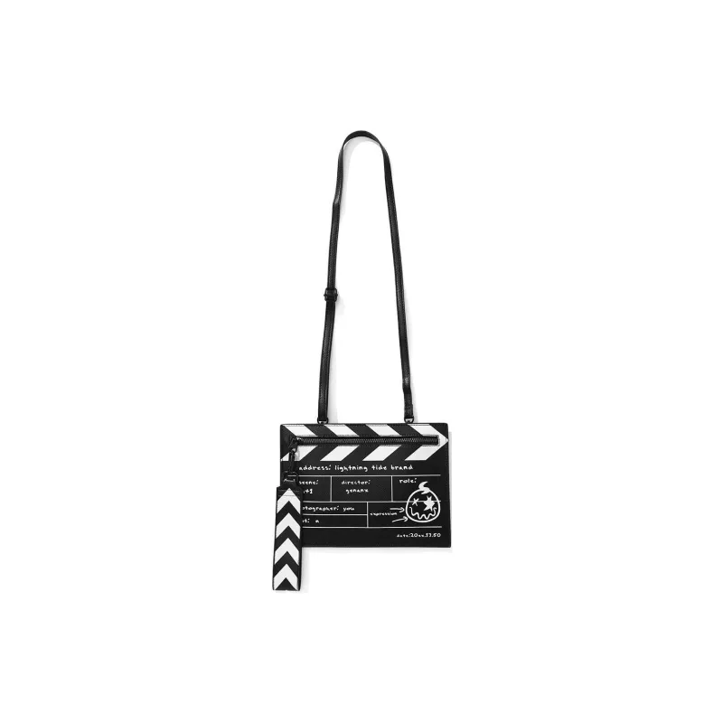 GENANX Synthetic Leather Envelope Bag, Shoulder Bag, Crossbody Bag Unisex Black-0