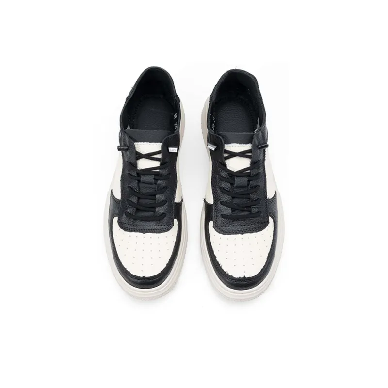 JOSINY Slip Resistant Low Top Stylish Skateboarding Shoes Men's Black Beige 2024-4