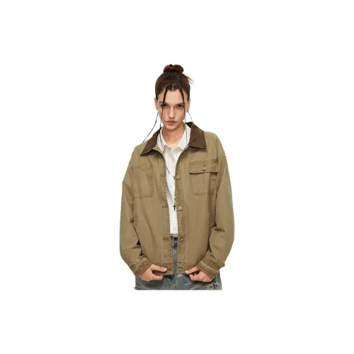 GTRG Denim Jackets Unisex Khaki