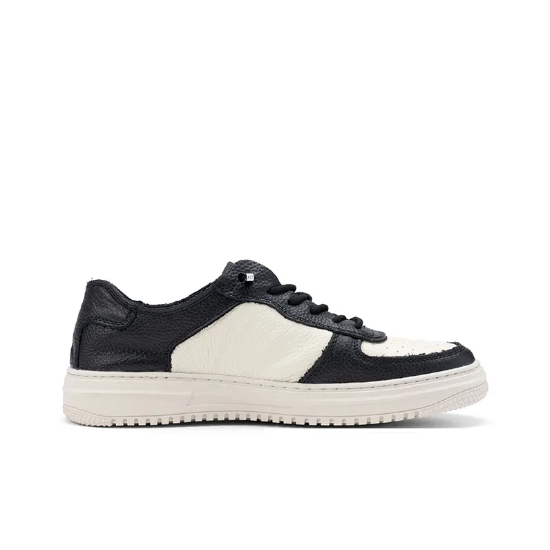 JOSINY Slip Resistant Low Top Stylish Skateboarding Shoes Men's Black Beige 2024-1