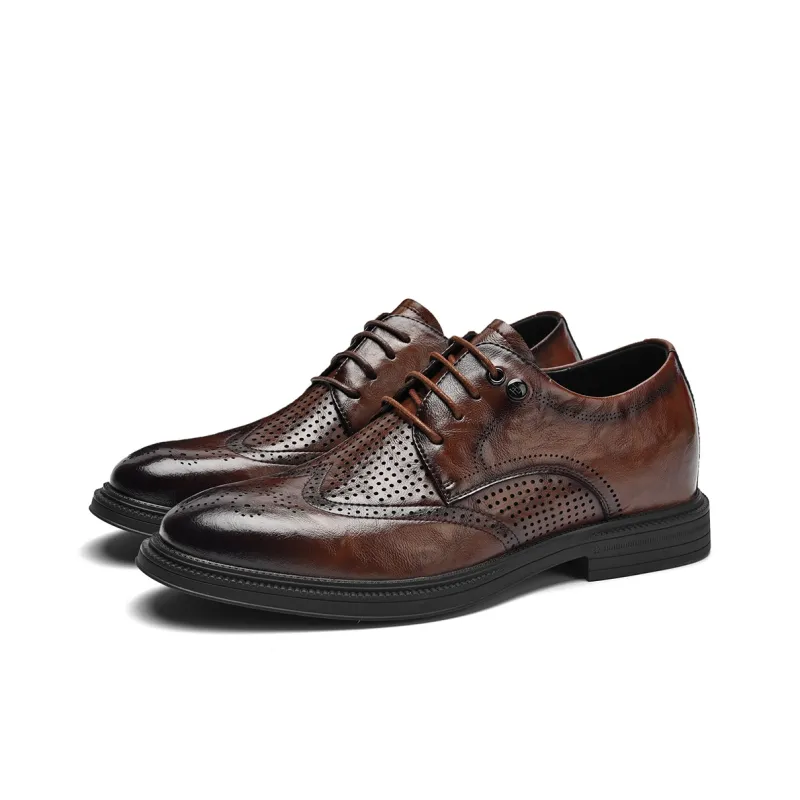 HLA Dress Shoes Men Low Top Black-32
