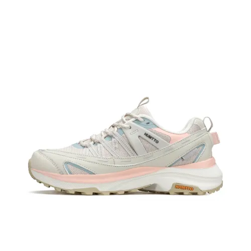 HUMTTO Slip Resistant Rebound Low Top Hiking Shoes Women's Beige Pink