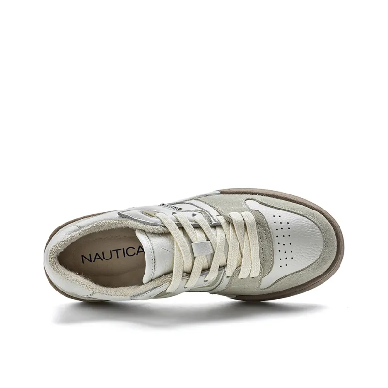 NAUTICA Slip Resistant, Abrasion Resistant, Breathable Low Top Casual Shoes Women's Beige-4