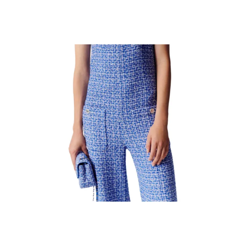 CHANEL Jumpsuit Women's Blue White-3