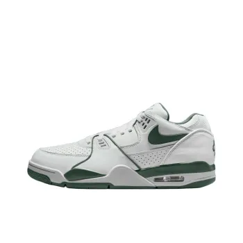 Nike Air Flight 89 Anti Slip Wear Resistant Low Top Vintage Basketball Shoes Unisex White Green