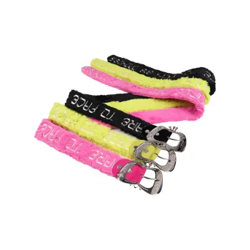 DND4DES Polyester Belts Unisex Black Green Pink Tricolor Width 4cm