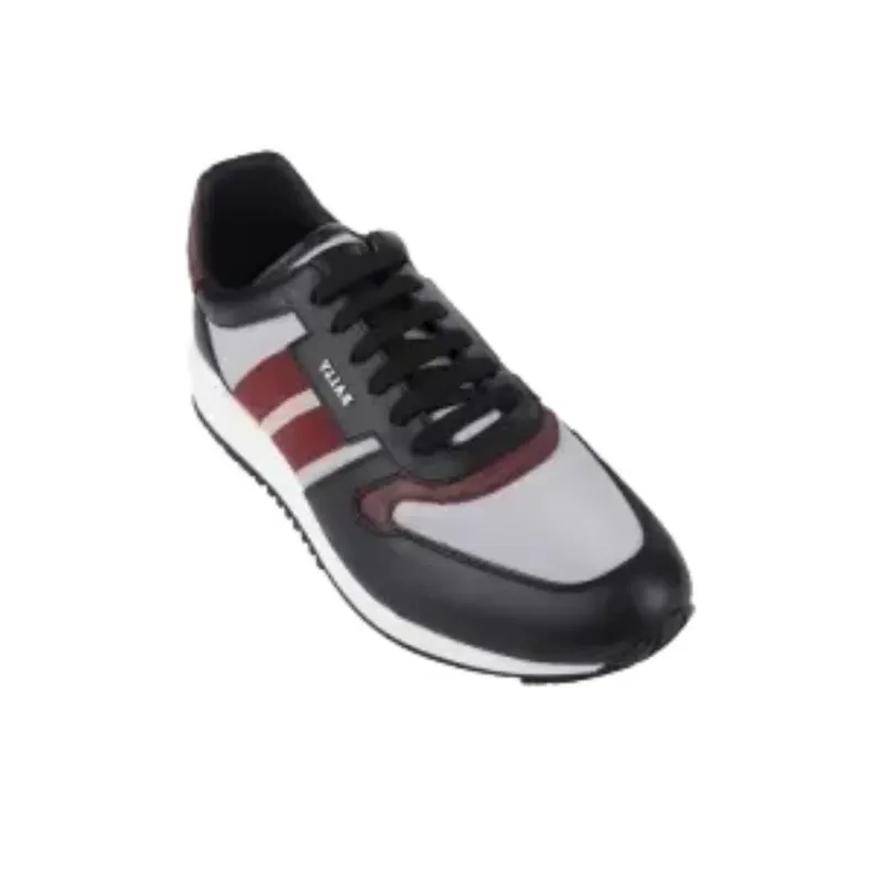 BALLY Shock Absorbers With Slip Resistant And Abrasion Resistant Properties Low Top Casual Shoes Men's Black Red Gray-3